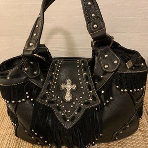 Black Studded | Western Satchel Bag | Purse